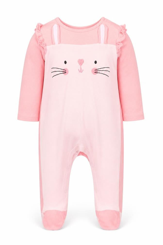 Pep&Co Girls Pink Solid  Cami One Piece Size 6-9 Months  - Rabbit