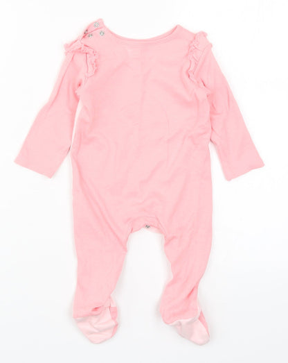 Back view of Pep&Co girls’ pink solid cami one piece, size 6-9, months - rabbit
