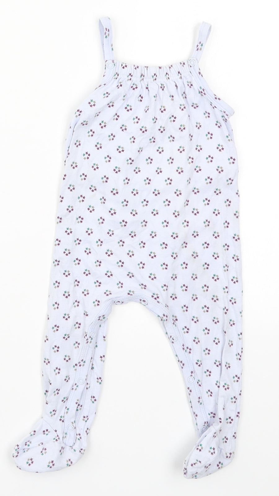 Preworn Girls Blue Geometric  Cami One Piece Size 9-12 Months  - Stars