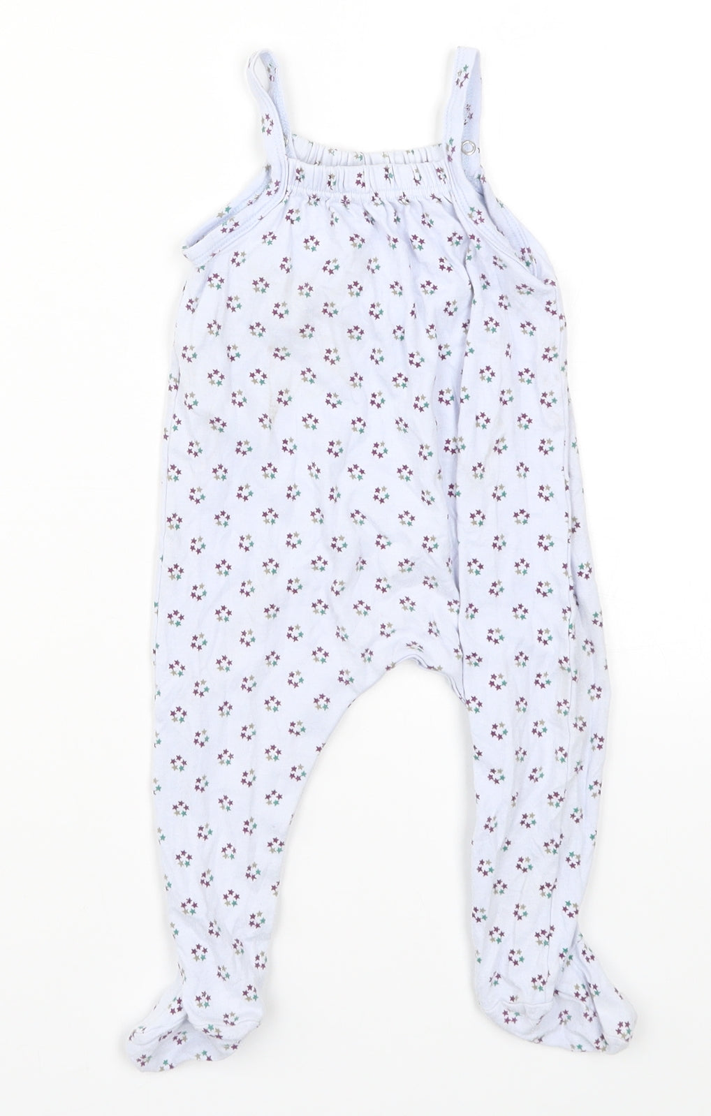 Preworn Girls Blue Geometric  Cami One Piece Size 9-12 Months  - Stars