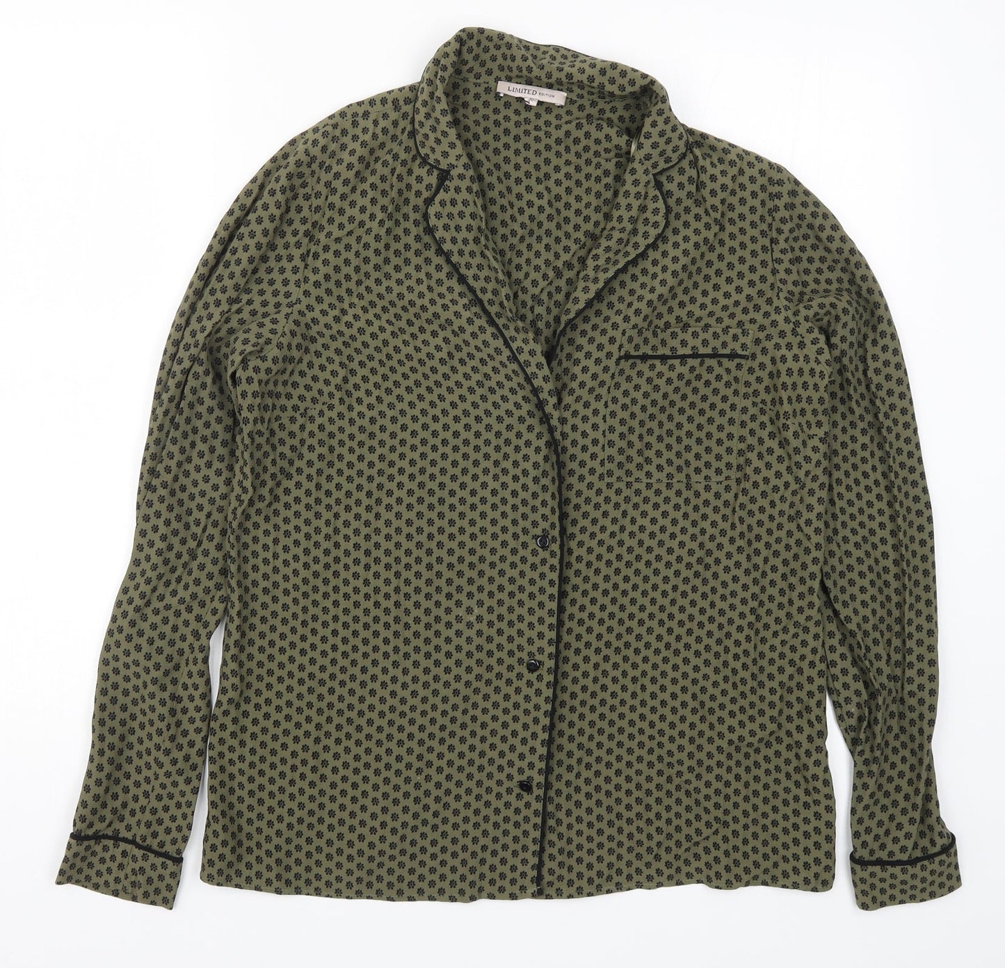 Marks and Spencer Womens Green Floral  Basic Button-Up Size 10