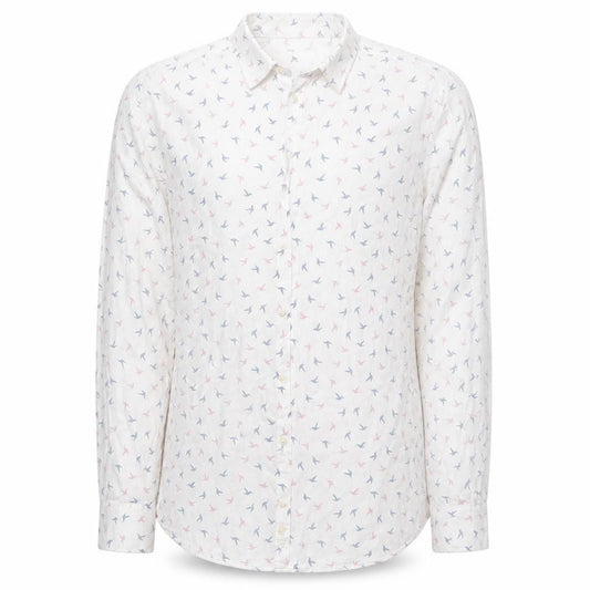 Marks & Spencer Mens White    Button-Up Size S  - Pink and Blue Bird Print