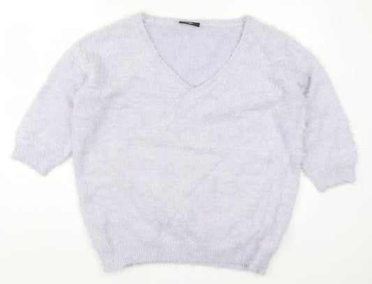 Wallis Womens Purple  Knit Pullover Jumper Size M