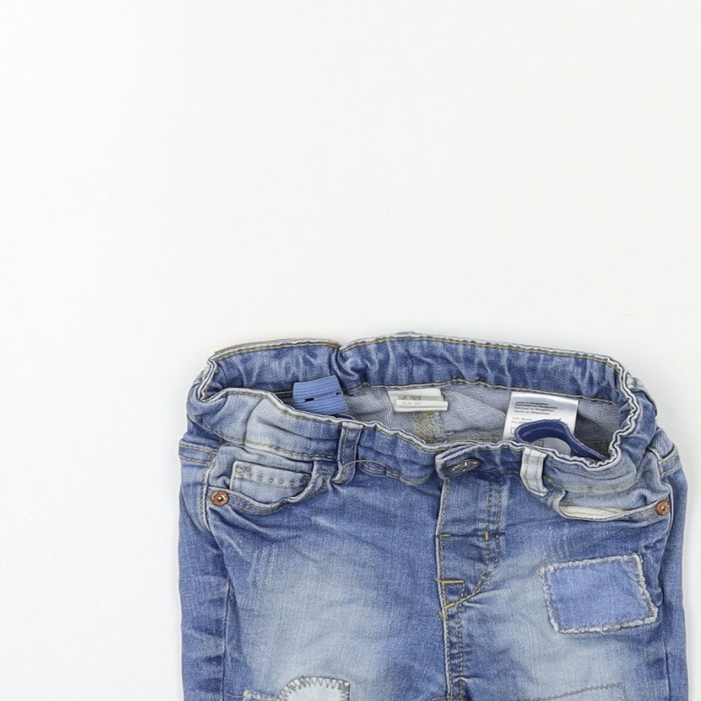 H&M Baby Blue  Denim Cargo Jeans Size 6-9 Months