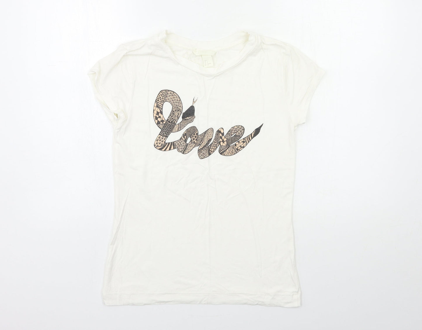 H&M Womens White   Basic T-Shirt Size S