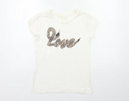 H&M Womens White   Basic T-Shirt Size S