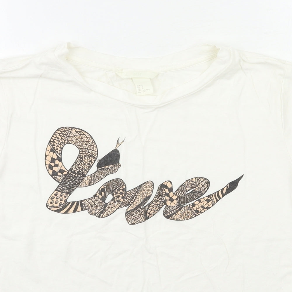 H&M Womens White   Basic T-Shirt Size S