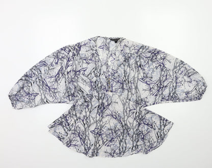Marks & Spencer Womens Blue Floral  Basic Blouse Size 8
