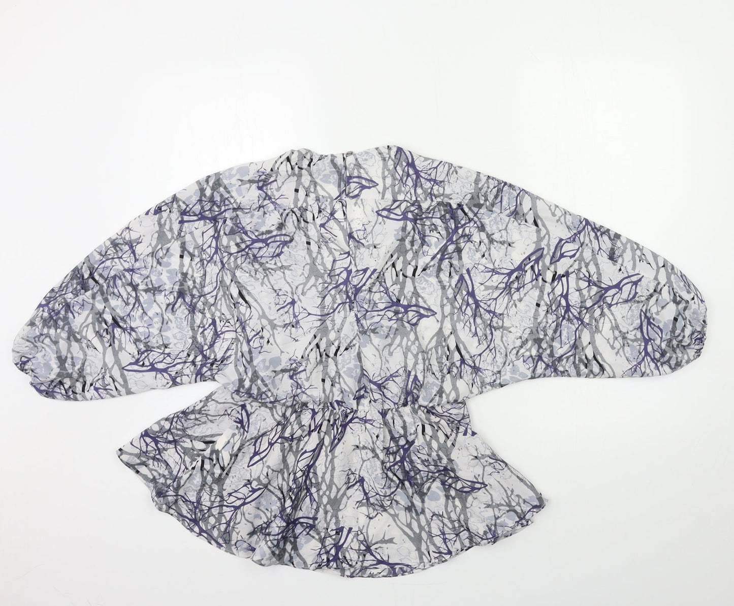 Marks and Spencer Womens Blue Floral  Basic Blouse Size 8