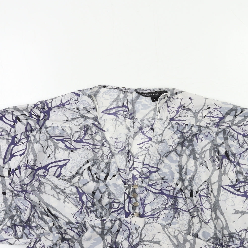 Marks and Spencer Womens Blue Floral  Basic Blouse Size 8
