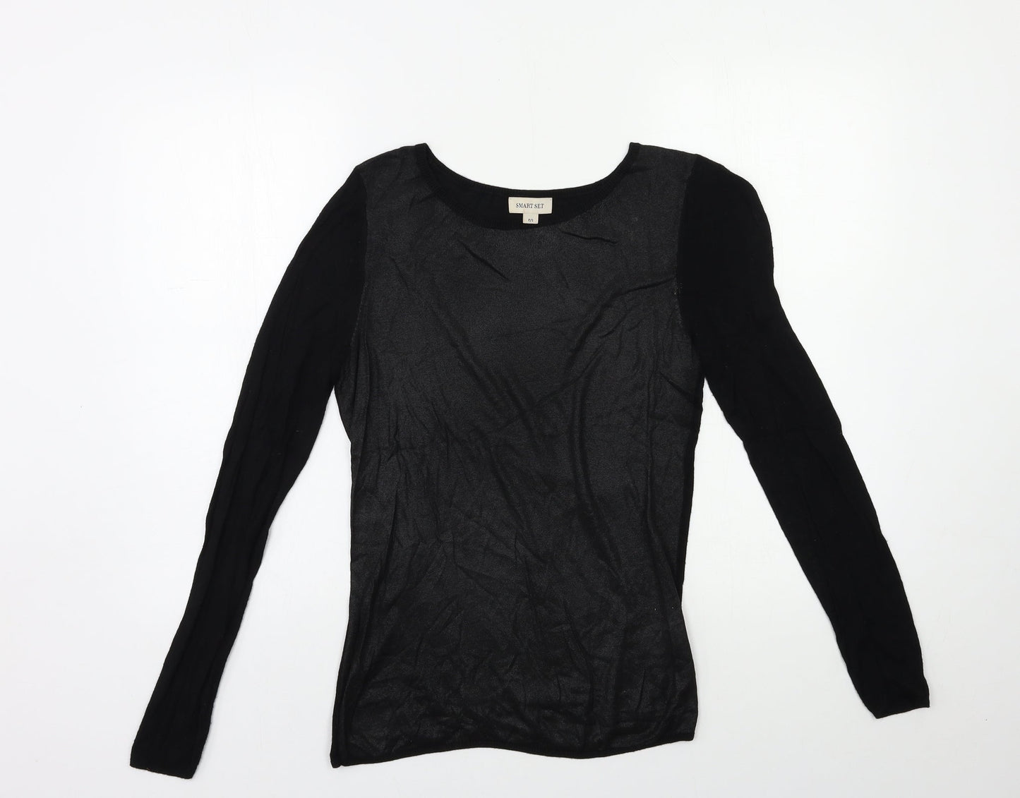 Smart Set Womens Black  Knit Pullover Jumper Size S