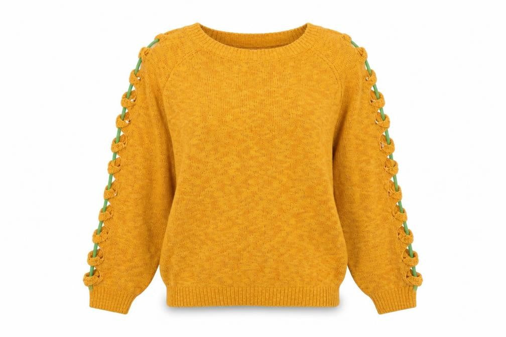 Joinus Womens Orange  Knit Pullover Jumper Size S