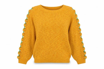 Joinus Womens Orange  Knit Pullover Jumper Size S