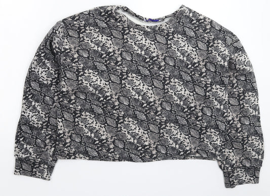 Zara Womens Multicoloured Animal Print  Pullover Sweatshirt Size M