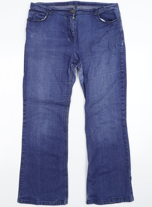 Preloved Marks and Spencer Womens Blue  Denim Bootcut Jeans Size 36 in L28 in - Front