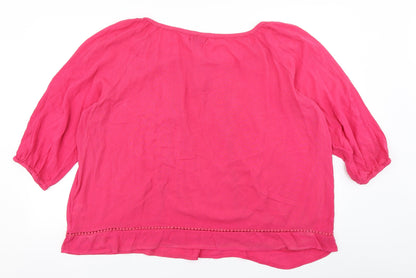 Back view of Arista women’s pink basic blouse, size UK 18