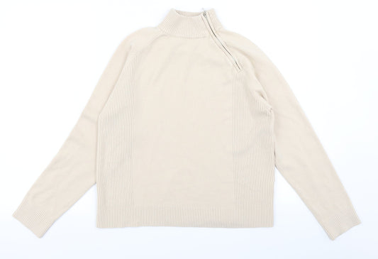 Pure & Natural Womens Beige  Knit Pullover Jumper Size 18