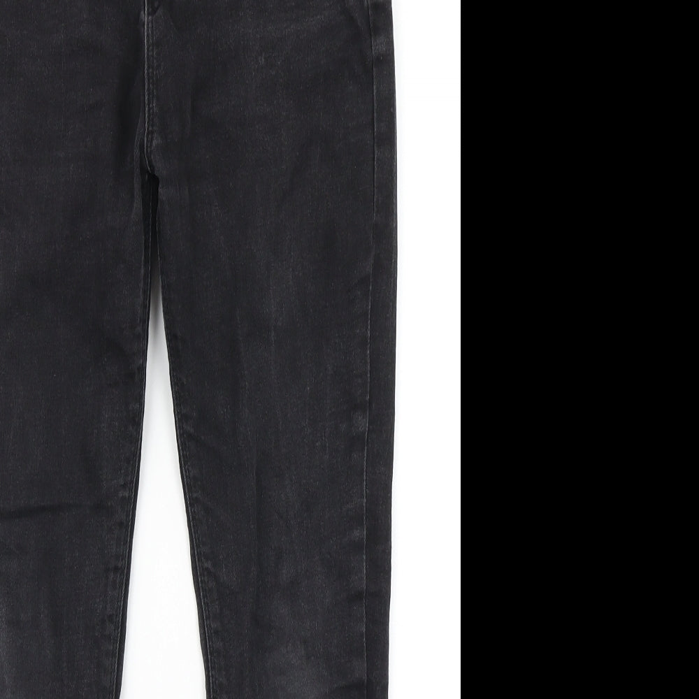 Close-up detail of Denim Co girls’ black denim skinny jeans, size 10-11, years