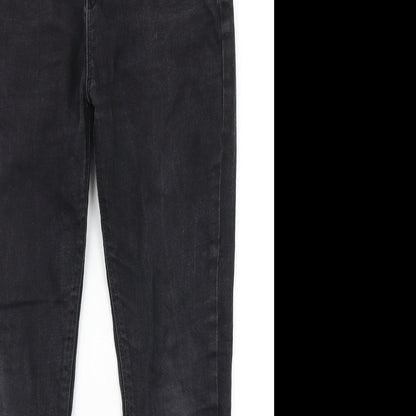 Close-up detail of Denim Co girls’ black denim skinny jeans, size 10-11, years