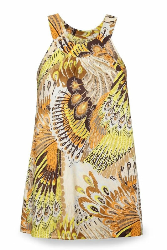 Miso Womens Brown Batik  A-Line  Size 8