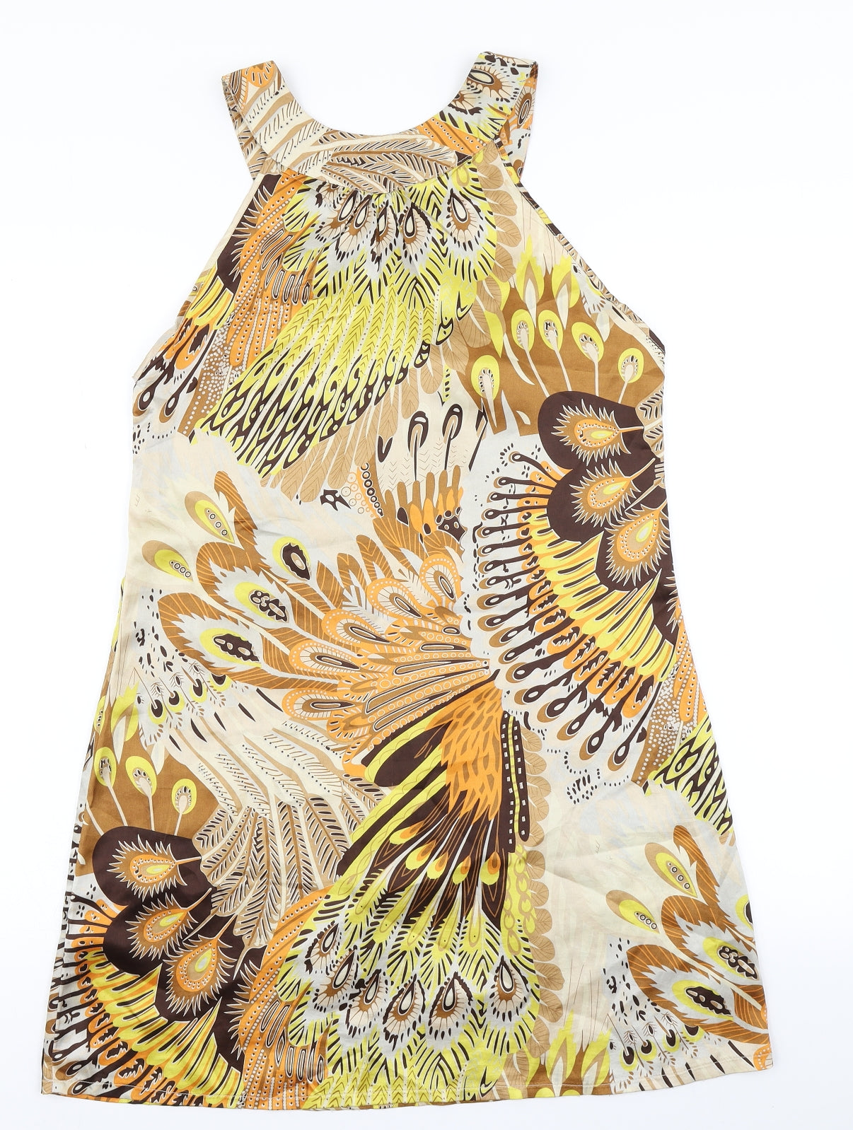 Miso Womens Brown Batik  A-Line  Size 8
