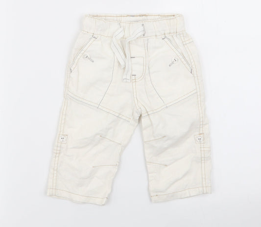 NEXT Girls White   Capri Trousers Size 6-9 Months