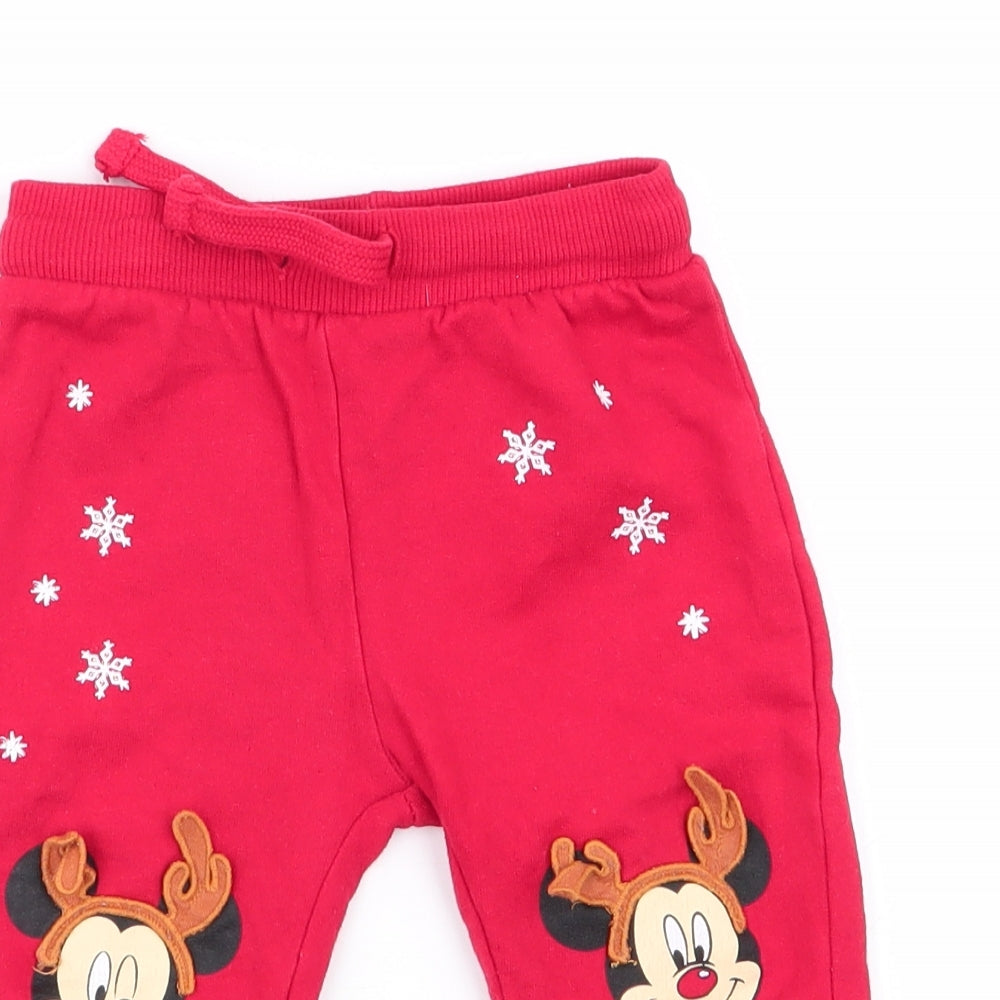 Disney Boys Red   Jogger Trousers Size 12 Months