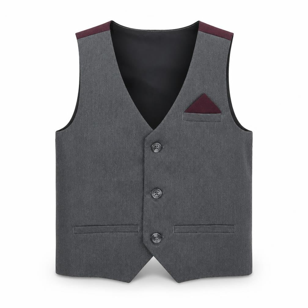 Preworn Boys Grey   Jacket Waistcoat Size 3-4 Years