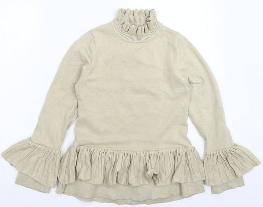 Preworn Womens Beige  Knit Pullover Jumper Size S