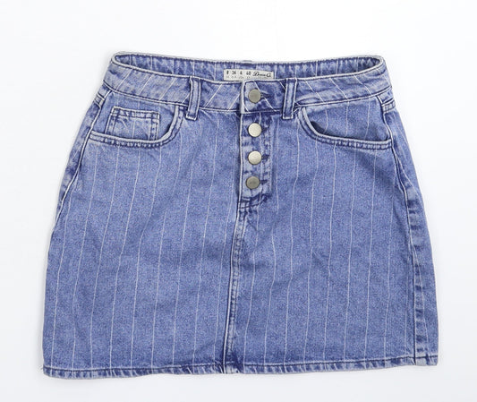 Denim & Co. Womens Blue  Denim Mini Skirt Size 8