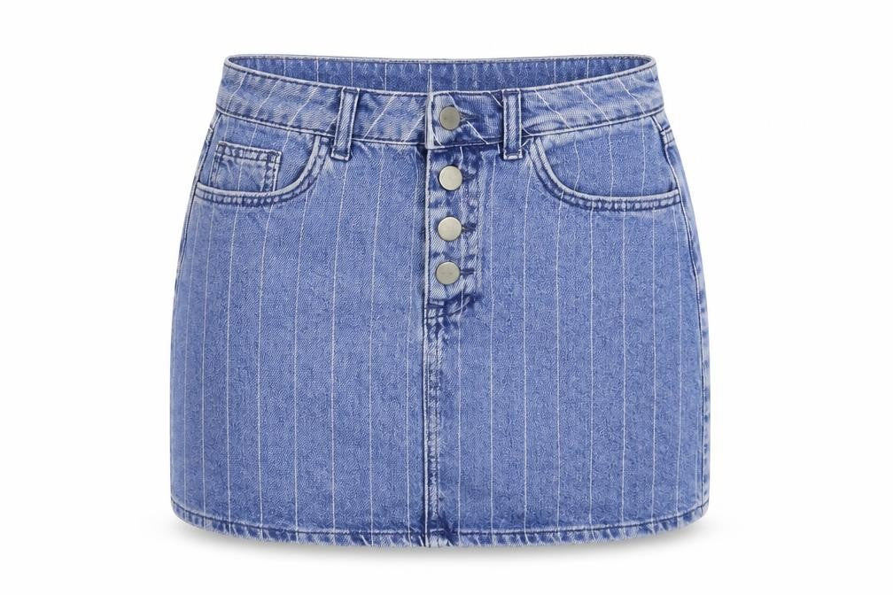 Denim & Co. Womens Blue  Denim Mini Skirt Size 8