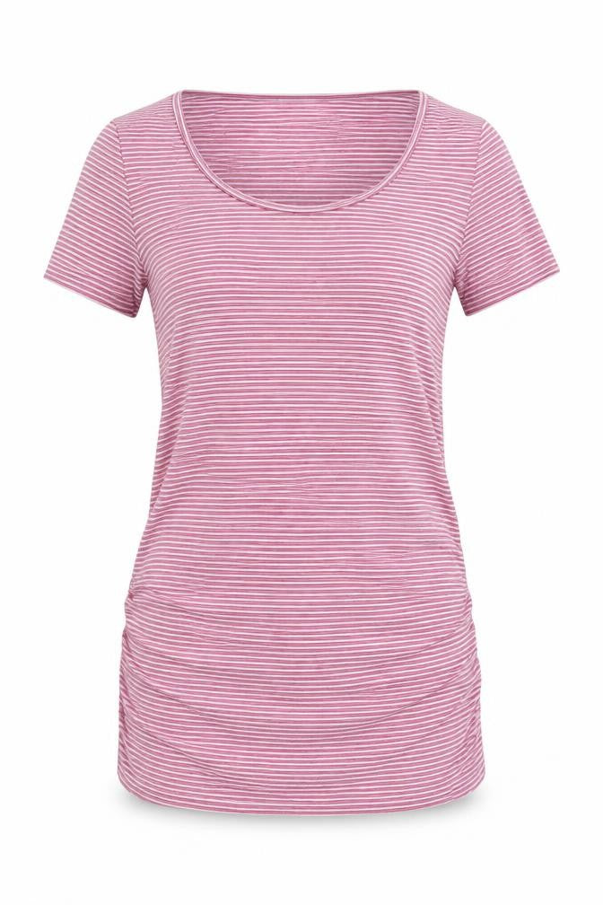 Blooming Marvellous Womens Pink Striped Jersey Basic T-Shirt Size S