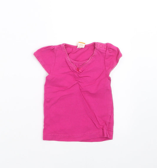 MINIMODE Girls Pink   Basic T-Shirt Size 6-9 Months