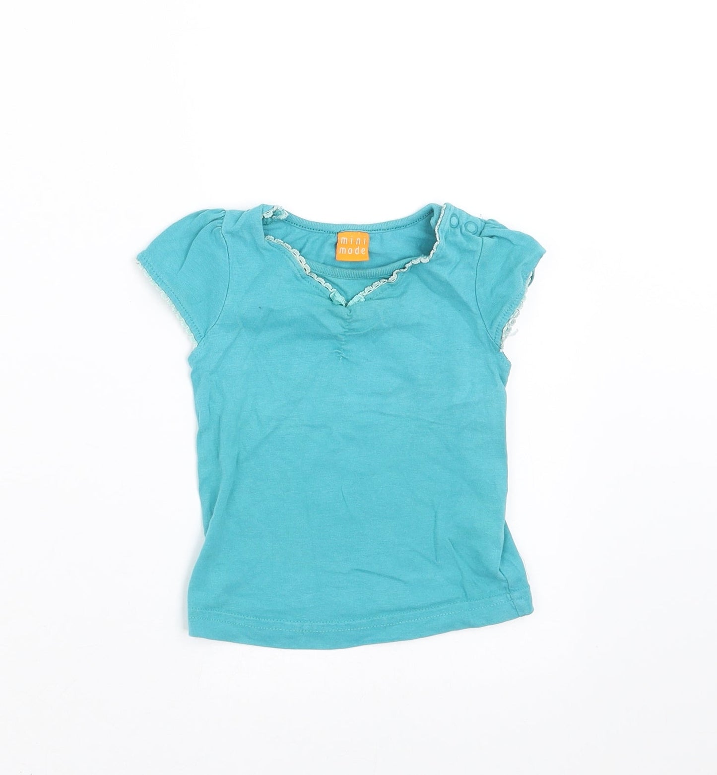 MINIMODE Girls Blue   Basic T-Shirt Size 6-9 Months