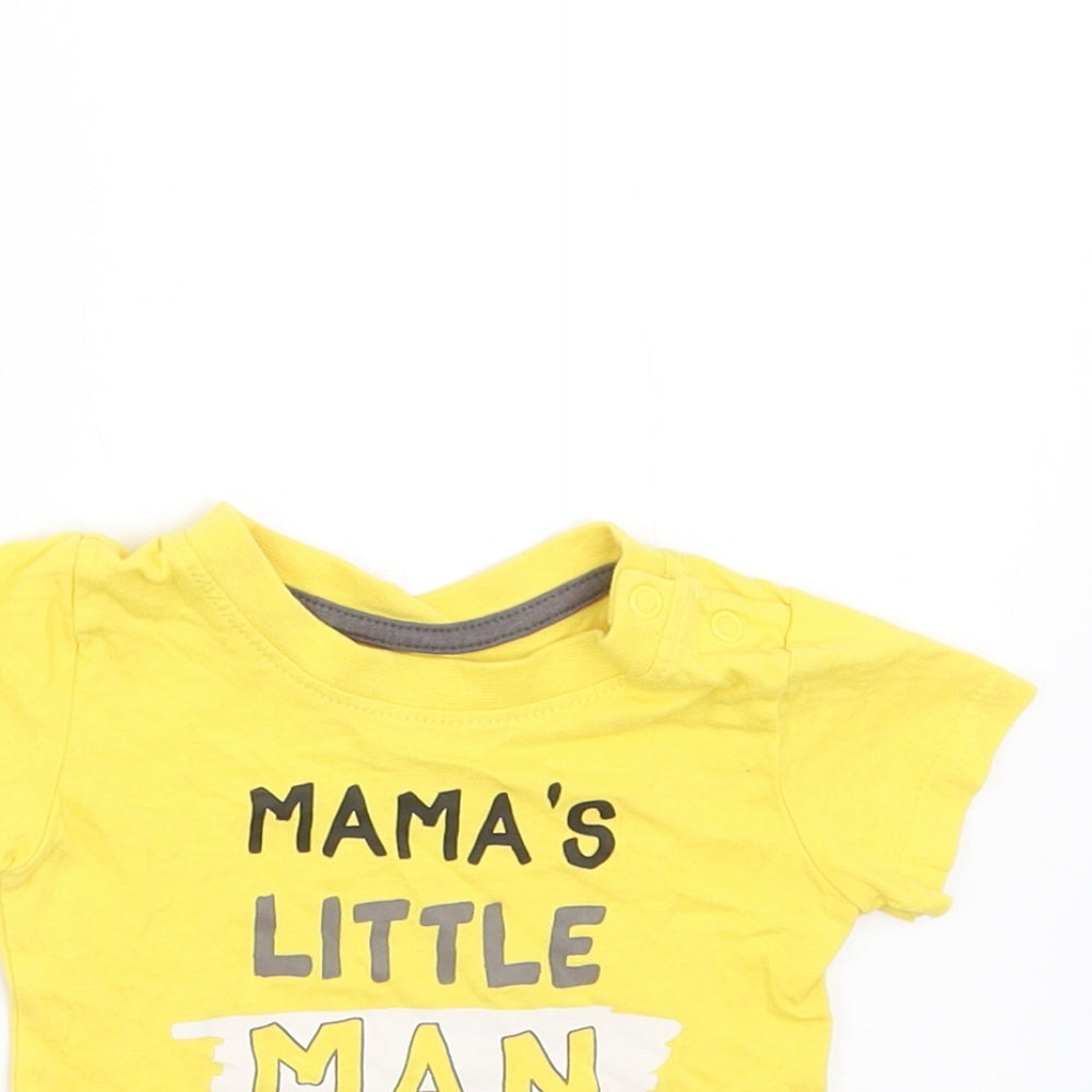 Primark Baby Yellow   Basic T-Shirt Size 0-3 Months  - little man