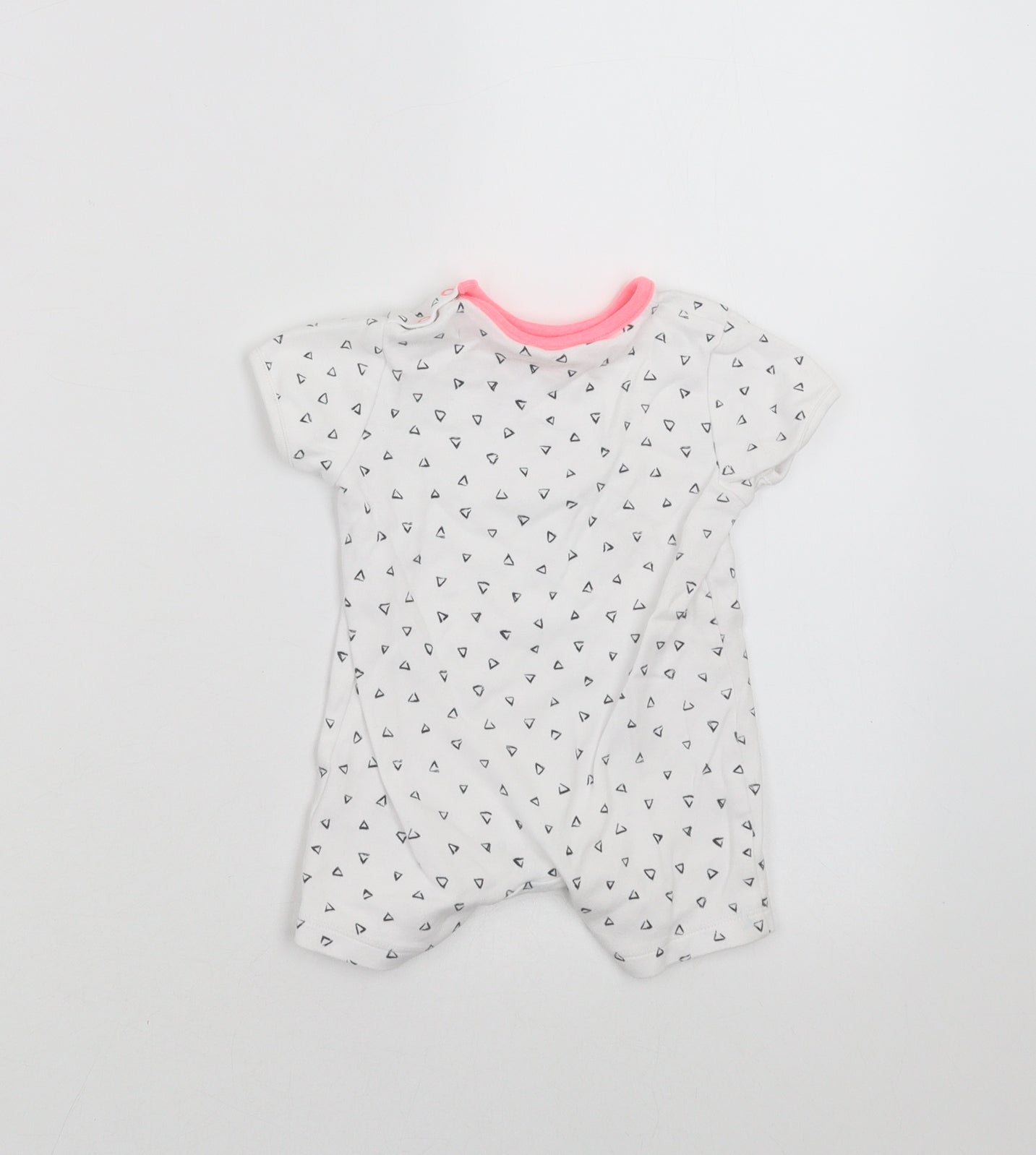 NEXT Baby White Geometric  Romper One-Piece Size 3-6 Months  - flamingo