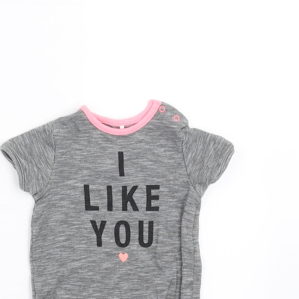 NEXT Baby Grey   Romper One-Piece Size 3-6 Months  - I like you