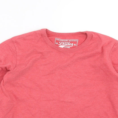 Close-up detail of Matalan girls’ pink basic t-shirt, size 8-9, years