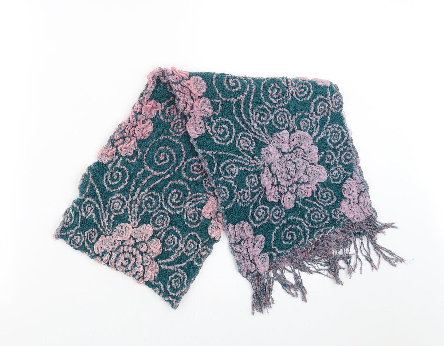 Preworn Womens Green Floral   Scarf