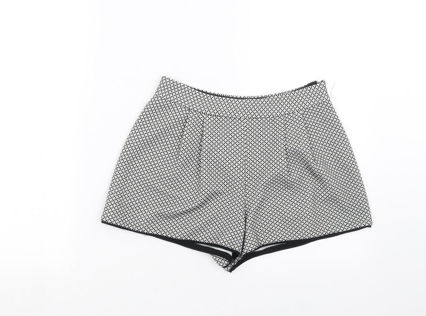 Miss Selfridge Womens Black Geometric  Hot Pants Shorts Size 8