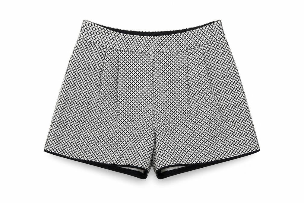 Miss Selfridge Womens Black Geometric  Hot Pants Shorts Size 8