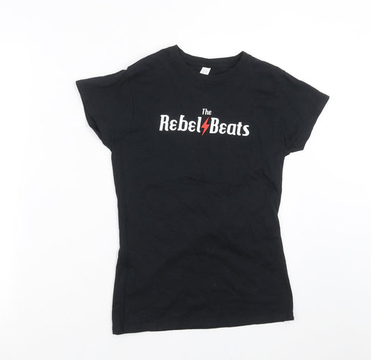 Gildan Womens Black   Basic T-Shirt Size S  - the rebel beats
