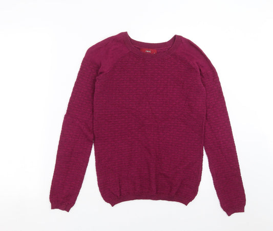 NEXT Womens Purple Geometric Knit Pullover Jumper Size 6
