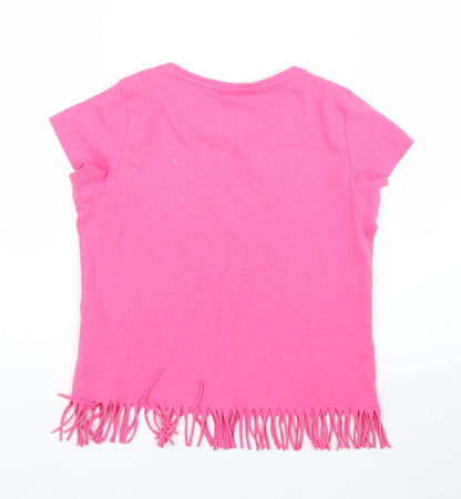 Back view of Pepperts girls’ pink basic t-shirt, size 9, years
