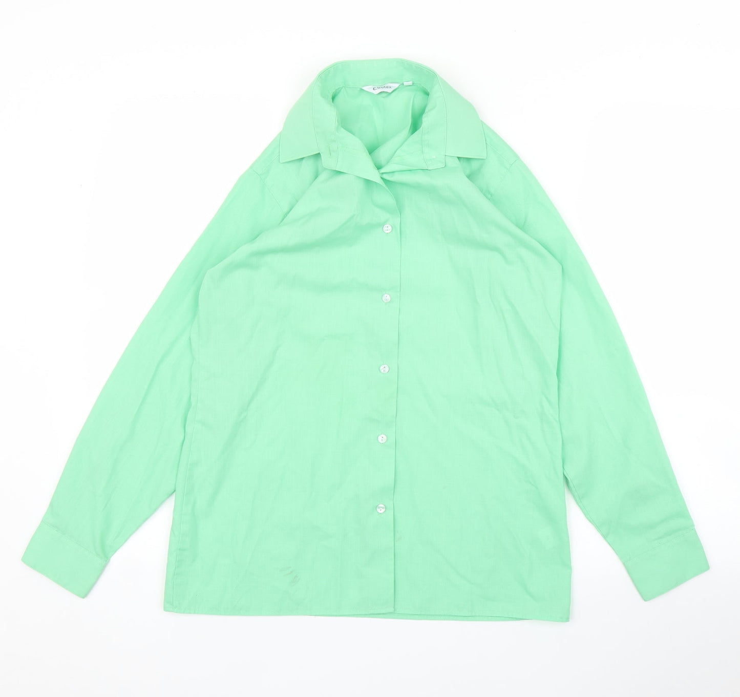 TruTex Womens Green   Basic Button-Up Size M
