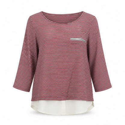 Warehouse Womens Red Striped  Basic Blouse Size 12
