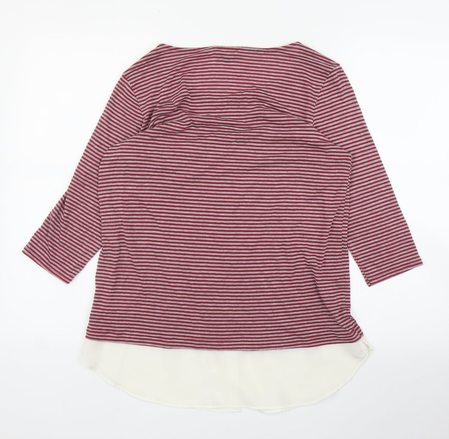 Warehouse Womens Red Striped  Basic Blouse Size 12