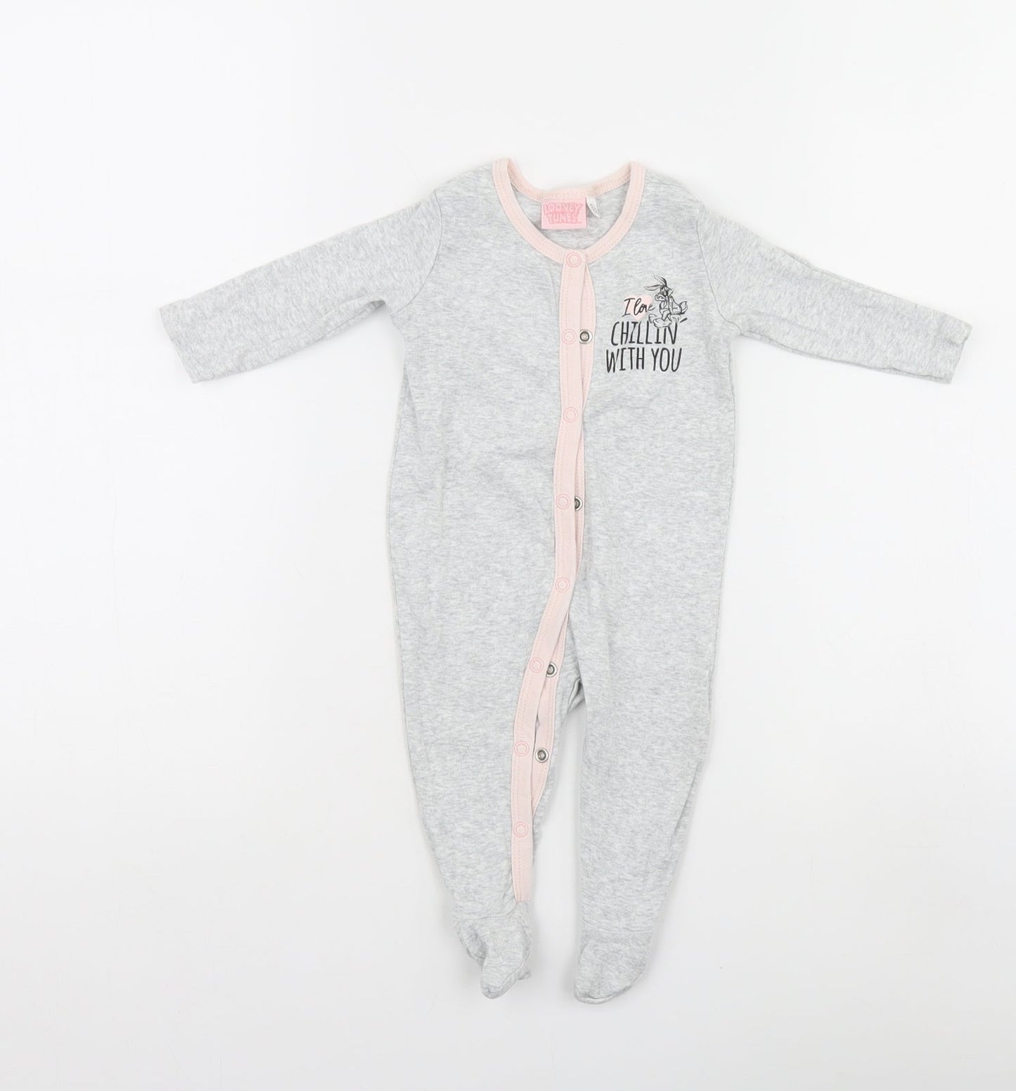 Looney Toons Girls Grey   Babygrow One-Piece Size 0-3 Months