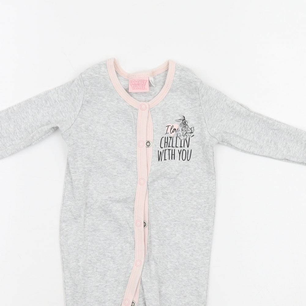 Looney Toons Girls Grey   Babygrow One-Piece Size 0-3 Months