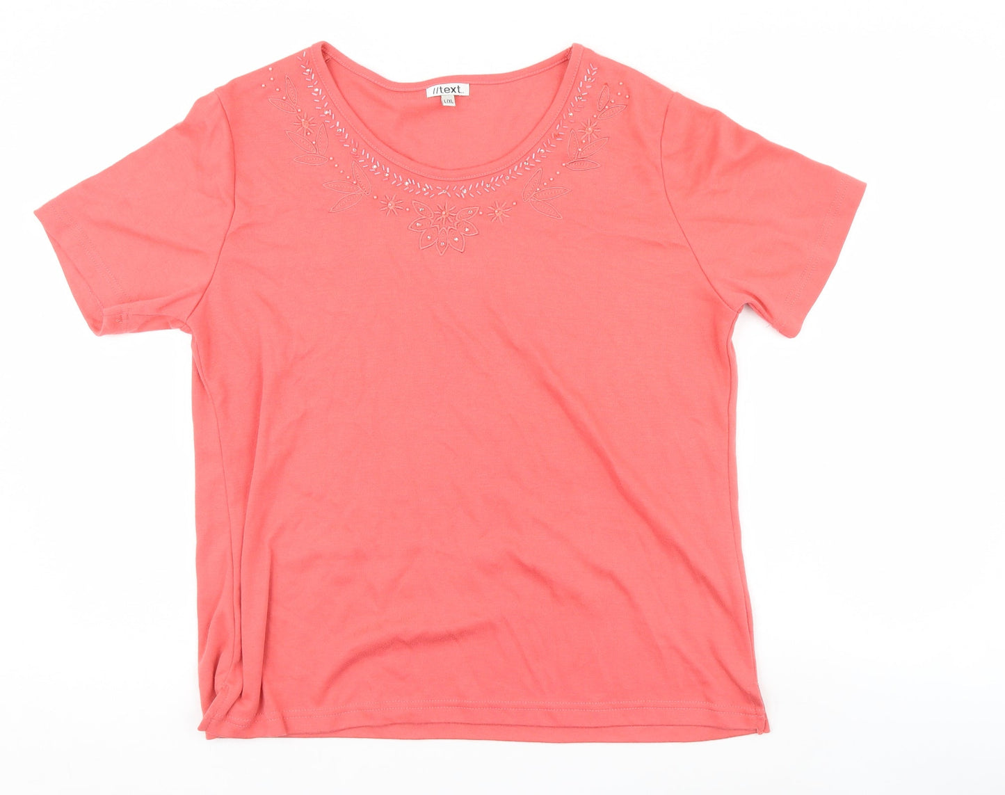 TEXT Womens Pink   Basic T-Shirt Size XL